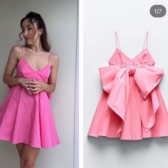 Zara Dresses & Skirts - Zara NWT voluminous pink bow back dress